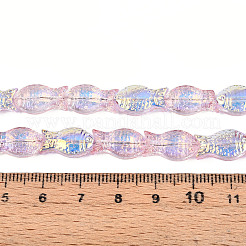 Прозрачность гальванизированные стеклянные бусины нити&nbsp;GLAA-T023-40A-05