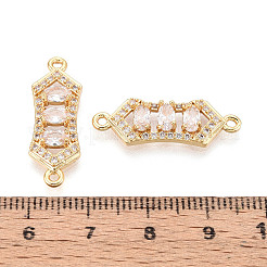Латунные подвески-звенья/соединители с прозрачными кубическими циркониями&nbsp;KK-T077-68G