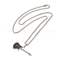 201 гитара подвеска коробка цепи ожерелья из нержавеющей стали&nbsp;LS-NJEW-R001-06P-02