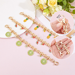 3 шт. 3 стиля сплав эмаль фрукты подвеска железная сумка декоративные цепочки&nbsp;HJEW-PH02185