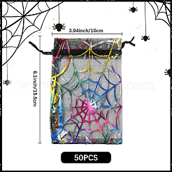 Сумки из органзы с завязками и принтом пауков на тему Хэллоуина&nbsp;ABAG-WH20021-006F