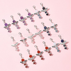 20 шт. 5 стиля подвеска в виде ангела из натурального сердолика&nbsp;HJEW-FS00014