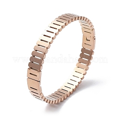 Ионное покрытие (ip) 304 нержавеющая сталь шарнирные браслеты для женщин&nbsp;BJEW-A011-18RG