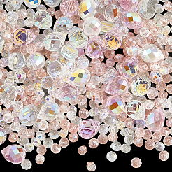 114шт прозрачные гальванические стеклянные бусины&nbsp;GLAA-PA0001-17B