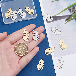 12 шт. подвески из нержавеющей стали 304 двух цветов&nbsp;STAS-UN0028-61