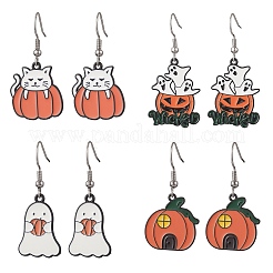 Серьги с подвесками из сплава и эмали на тему Хэллоуина&nbsp;EJEW-JE06477