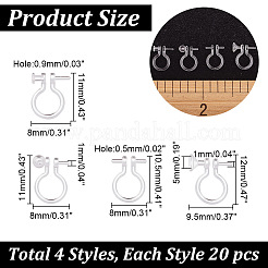 80 шт. 4 стиля пластиковых клипс для сережек&nbsp;KY-AR0001-29