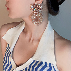 Серьги-гвоздики из цветочного сплава и страз&nbsp;FS-WG89435-01