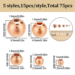 75 шт. 5 стиля латунные распорные бусины для стоек&nbsp;KK-LP0001-07RG