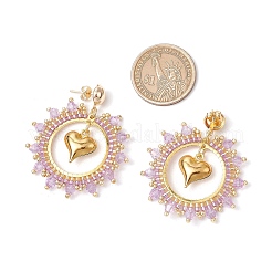 Серьги-гвоздики в форме железного сердца&nbsp;EJEW-MZ00405-02