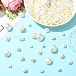 Около 660 шт. 330 г 11 стиля 1-дырочные пуговицы из АБС-пластика с имитацией перламутра&nbsp;BUTT-CJ0001-08