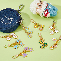 8 шт. эмалированные цветочные застежки-молнии из сплава&nbsp;HJEW-DC00094