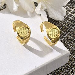 Овальные манжеты из нержавеющей стали 304 для женщин&nbsp;RJEW-M019-29G