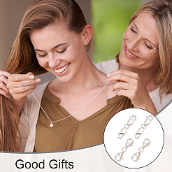 4 шт. набор из 2 двойных застежек-карабинов из стерлингового серебра с тремя застежками&nbsp;STER-OC0001-01