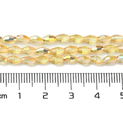 Прозрачные стеклянные бусины гальваническим пряди&nbsp;GLAA-K064-04A-HP01