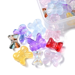 60шт 12 стиля прозрачные окрашенные распылением стеклянные бусины&nbsp;GLAA-FS0001-49