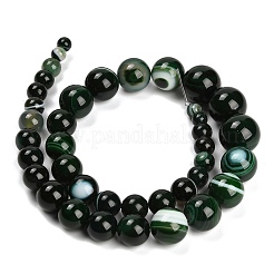 Нити из натуральных полосчатых бусин агата&nbsp;G-P589-A01-01H