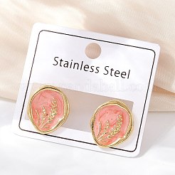 Овальные серьги-гвоздики из нержавеющей стали 304&nbsp;STAS-D368-02G