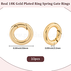 10 шт. латунные пружинные кольца-затворы&nbsp;KK-BBC0022-07B