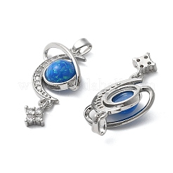 Латунный микропаве кубический цирконий с подвесками из смолы&nbsp;KK-Z103-06P-01