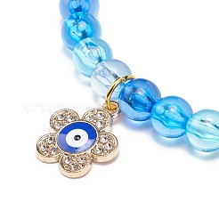 4шт 4 стильных акриловых круглых браслета из бисера&nbsp;BJEW-JB08926-03