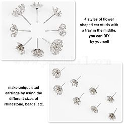 30 шт. 3 шт. фурнитура для сережек-гвоздиков из нержавеющей стали 304&nbsp;STAS-UN0031-93