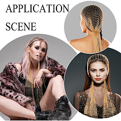 2 шт. 2-цветная сетчатая шапка-ушанка из полиэстера со стразами для женщин&nbsp;AJEW-CY0001-63