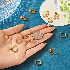 Латунные серьги-кольца из прозрачного кубического циркония&nbsp;KK-TA0002-87