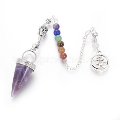 Украшения для чакр натуральный аметист конус биолокационные маятники&nbsp;G-G771-E02