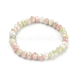 Женские эластичные браслеты из граненого стекла rondelle цвета ab&nbsp;BJEW-PH01820-07