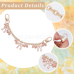 2 шт. 2 стиля розовая цинковая эмаль бант сердце подвеска кабель цепочка кошелек цепи&nbsp;FIND-BBC0004-58