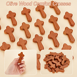 20 шт. деревянные настенные крестообразные украшения&nbsp;AJEW-GA0007-36