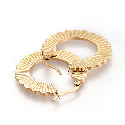 201 серьги-кольца из нержавеющей стали&nbsp;LS-EJEW-A054-14G