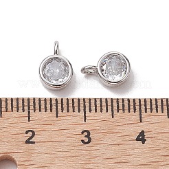 Латунные микропаве прозрачные подвески с фианитом&nbsp;KK-K360-13P