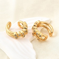 Латунные серьги-манжеты из прозрачного кубического циркония&nbsp;EJEW-F370-27G