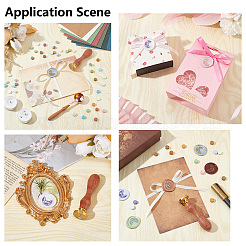 Латунные восковые печати с деревянной ручкой&nbsp;AJEW-WH0412-0050