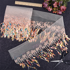 Кружевная лента из полиэстера с кисточками&nbsp;OCOR-WH20006-02A-01