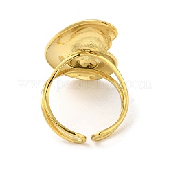 Ионное покрытие (ip) 304 нержавеющая сталь спиральное открытое манжетное кольцо для женщин&nbsp;RJEW-C083-04G