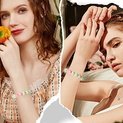 100 шт. 2 стиля AB цветные акриловые бусины с покрытием&nbsp;SACR-YW0002-05