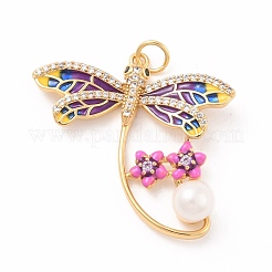 Экологически чистый кубический цирконий из латуни с эмалевыми подвесками&nbsp;X-KK-K268-29G