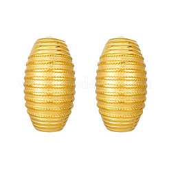 Геометрические овальные серьги-гвоздики из нержавеющей стали 304 с полосками&nbsp;IX6748