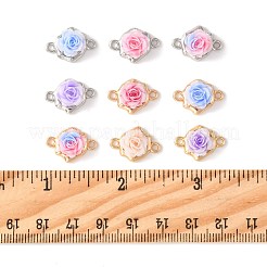 24 шт. 9-цветные подвески-соединители в виде цветка розы из сплава и смолы&nbsp;FIND-FS0004-71