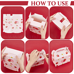 12 картонная коробка для конфет с принтом клубники&nbsp;CON-WH0107-70