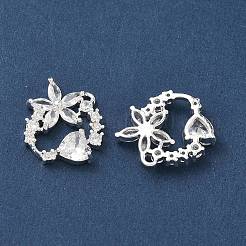 Латунные микропаве прозрачные подвески с фианитом&nbsp;KK-C168-06S