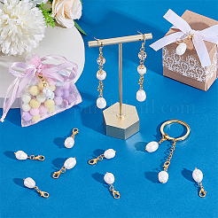 20 шт. овальный натуральный жемчужный кулон украшение&nbsp;HJEW-PH02069