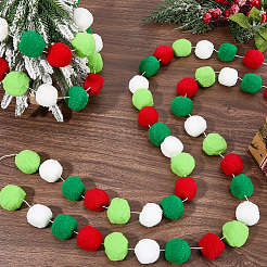 4шт. шар из помпона с полиэфирным шнуром для подвешивания баннеров&nbsp;AJEW-CP0009-76C