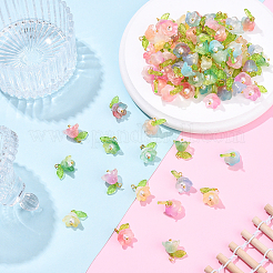 10 шт. подвески-цветы из акрила и стекла&nbsp;PALLOY-YW00116-01