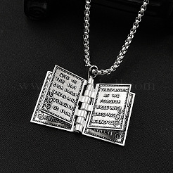 Страничная библия книга сплав кулон ожерелья для женщин мужчин&nbsp;WH-WGDBE19-01