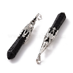 Большие заостренные подвески из натуральной лавы&nbsp;G-G797-05P-12