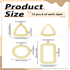 12 шт. 3 подвески из сплава с гладкой поверхностью&nbsp;FIND-LP0005-70